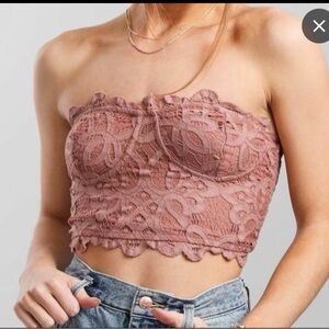 New! Free People One Corset Bra Womens Adella Lace Strapless Stretch Medium